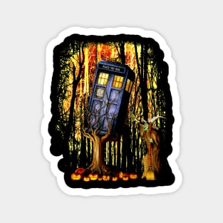 Halloween captured Blue Phone box Magnet