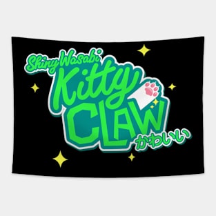 Shiny Wasabi Kitty Claw Tapestry