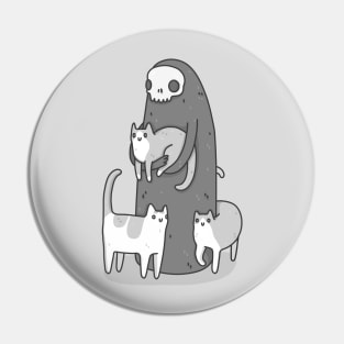 The Grim and Her Cats Pin