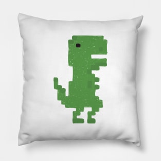 Hand-drawn Pixel Tyrannosaurus Rex Pillow