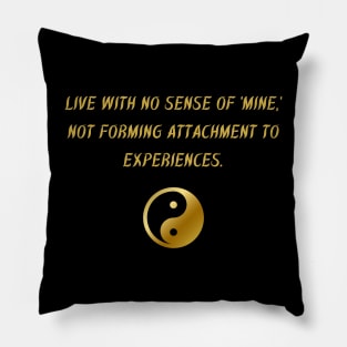 Live With No Sense Of 'Mine,' Not Forming Attachment To Experiences. Pillow