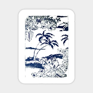 Tropical Paradise with palm trees and islands Magnet