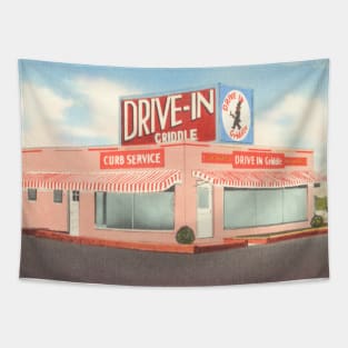 Drive-In Griddle postcard Tapestry