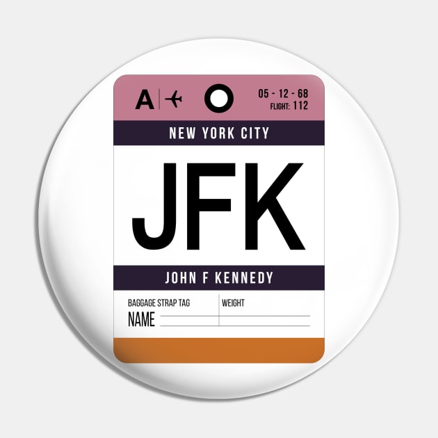 Avgeek Airport code tags - JFK - New York Pin by ArtByMe