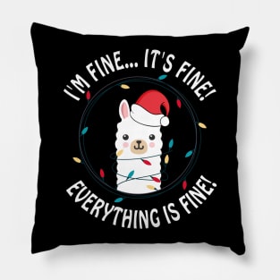 I'm Fine It's Fine Everything is Fine Funny cats Christmas Cat Kitten lover Pillow