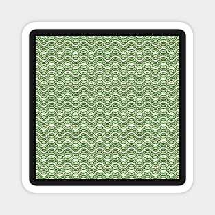 Green Beige Wavy Lines Pattern Magnet