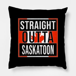 Straight Outta Saskatoon Design - Gift for Saskatchewan With Saskatoon Roots Pillow