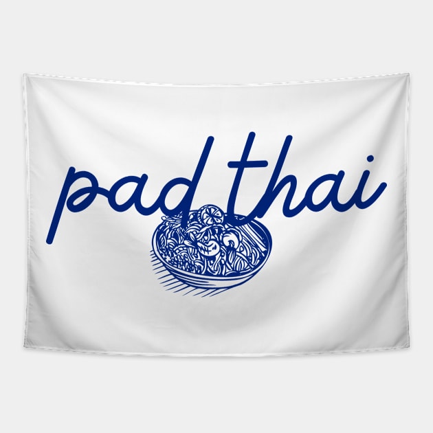 pad thai - Thai blue- Flag color - with sketch Tapestry by habibitravels