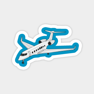 Private jet cartoon illustration Magnet