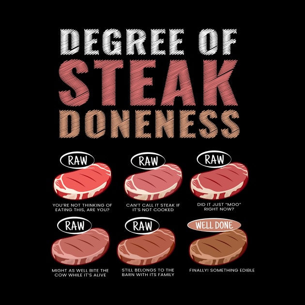 Degree Of Steak Doneness Meat Grill BBQ by MooonTees