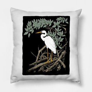 Mangrove Egret Pillow