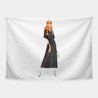 Cool girl with glasses Tapestry