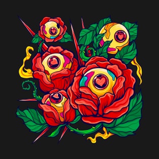 Thorny Red Rose and Eyes of Love T-Shirt