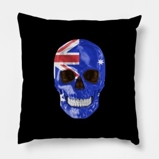 Australia Flag Skull - Gift for Australian With Roots From Australia Pillow