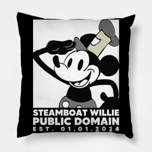 Steamboat Willie. Public Domain Est. 01.01.2024 - 3 Pillow