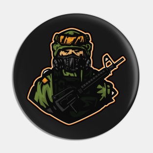 Spec Ops Soldier Mascot Pin