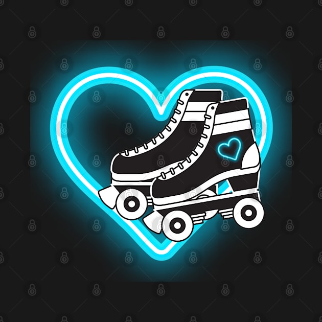 Neon Heart Skates Aqua by Skate Galaxy