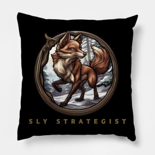 Fox " Sly Strategist " , Fox Design , Fox Lover Pillow