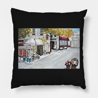 Cafes and Flower Shops on the Streets of Poland Pillow