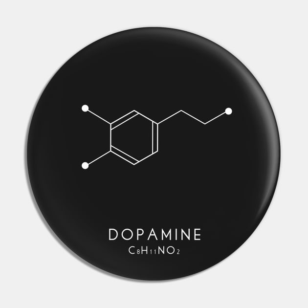 Dopamine Molecular Structure - Black Pin by typelab