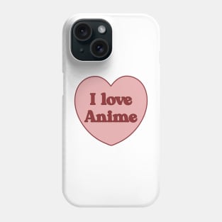 I love anime heart aesthetic dollette coquette pink red Phone Case