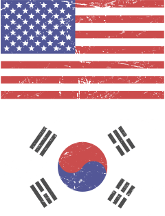 United States Flag & South Korea Flag Magnet