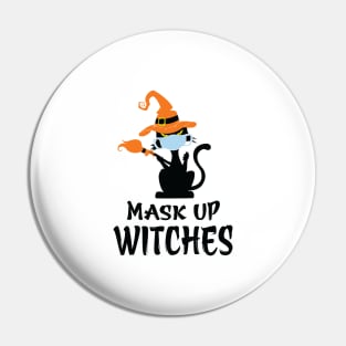 Mask Up Witches Pin