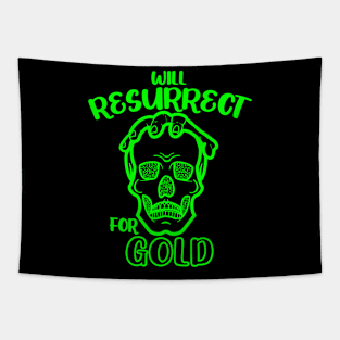 Will Resurrect for Gold Necromancer Skull Dungeon Tabletop RPG TTRPG Funny Tapestry