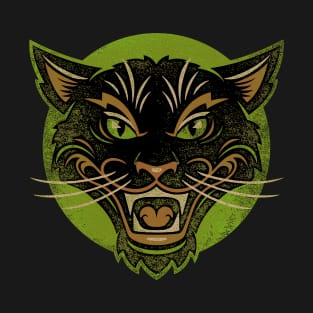 GREEN HALLOWEEN CAT T-Shirt