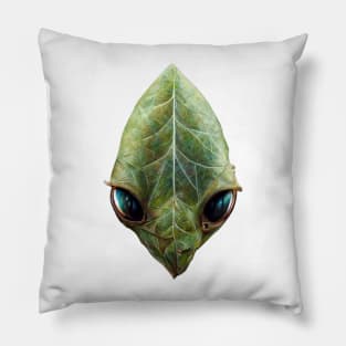 Alien in Leaf Pillow