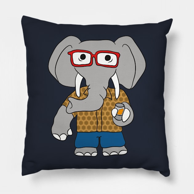 ELEPHANT TEQUILA - DRUNK ANIMALS Pillow by cardozoink