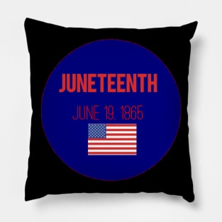 (June Teenth) t-shirt with American flag Pillow