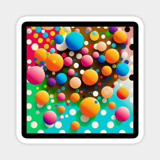 Polka dot vibrant surreal bubbles Magnet