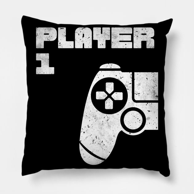 Player 1 Player 2 Gamer Partnerlook Pillow by Schwarzweiss