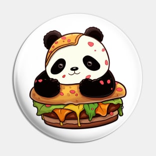 Kawaii Panda Burger Pin