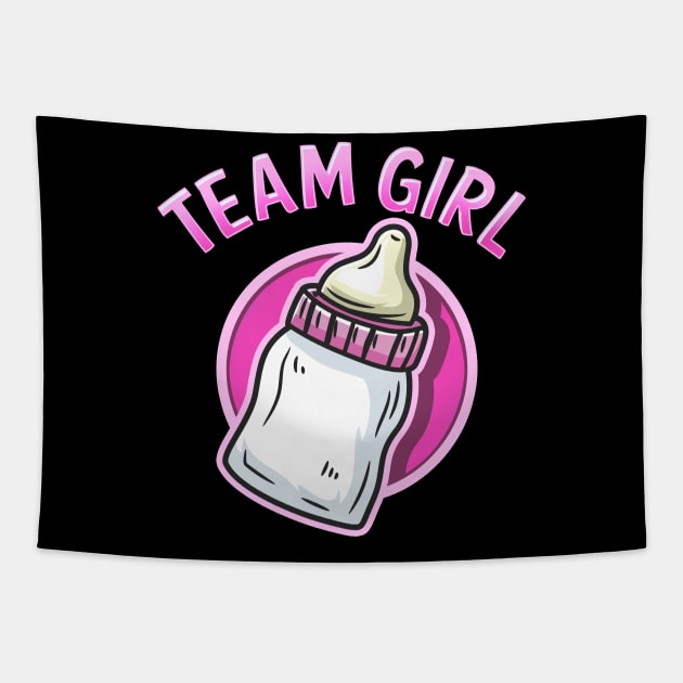 Team Girl - Gender Reveal Party - Baby Shower Gift Tapestry by biNutz