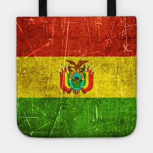 Vintage Aged and Scratched Bolivian Flag Tote