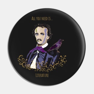 Edgar Allan Poe Portrait Pin