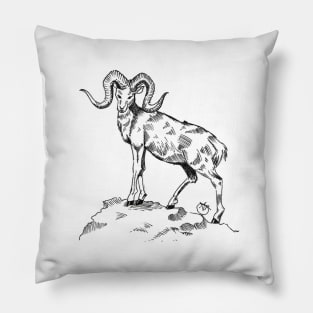 Large horned Goat Pillow