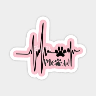 Paw print heart beat Magnet