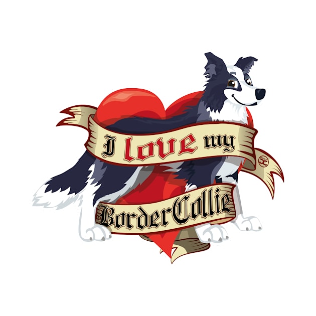 I Love My Border Collie - Blue by DoggyGraphics