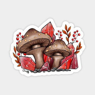 Mushrooms and Crystals Magnet