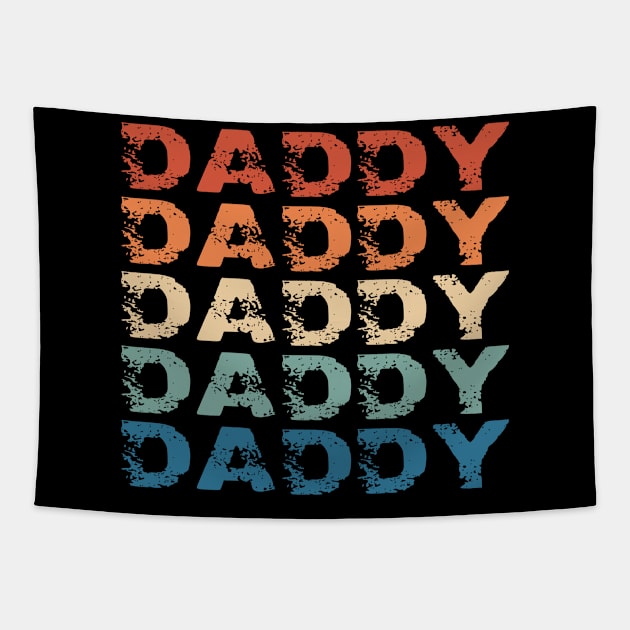 Retro Vintage Repeat Typography Daddy Tapestry by Inspire Enclave