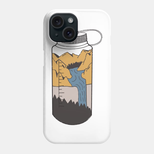 Water Bottle Mountain Scene Phone Case by Rosemogo