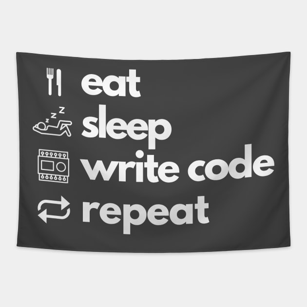 eat sleep repeat funny engineer Tapestry by Antomatix Engineering Wear