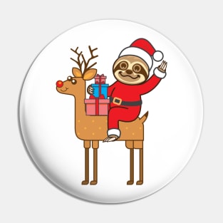 Sloth Santa Pin