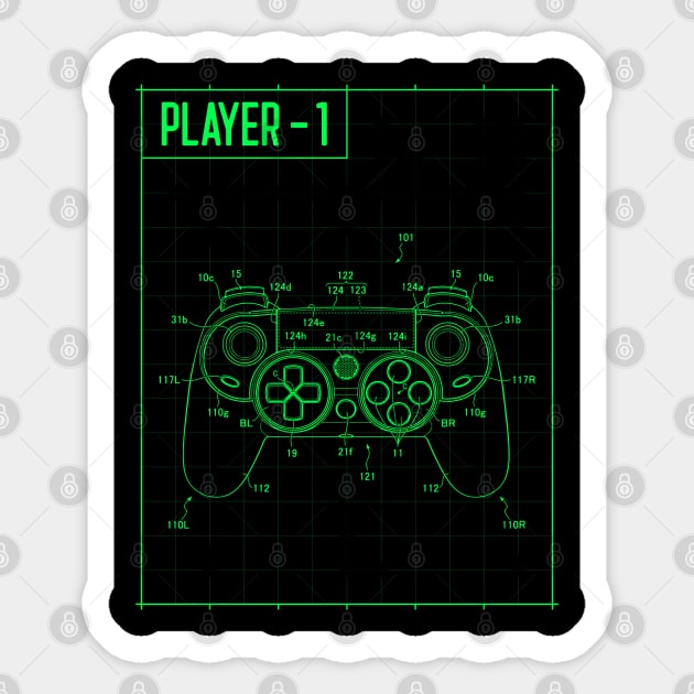 Player 1 Classic Controller - Player 1 - Sticker | TeePublic