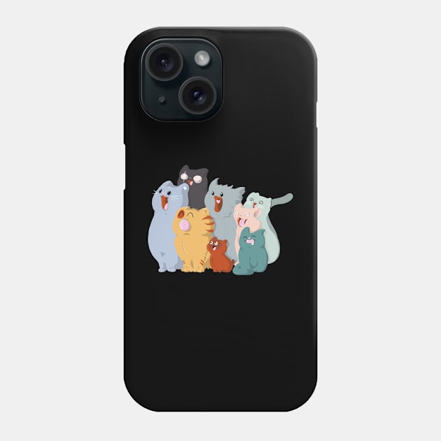cat gang Phone Case by Tea Master 