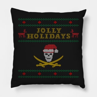 Jolly Holidays Pirate Ugly Christmas Shirt Pillow