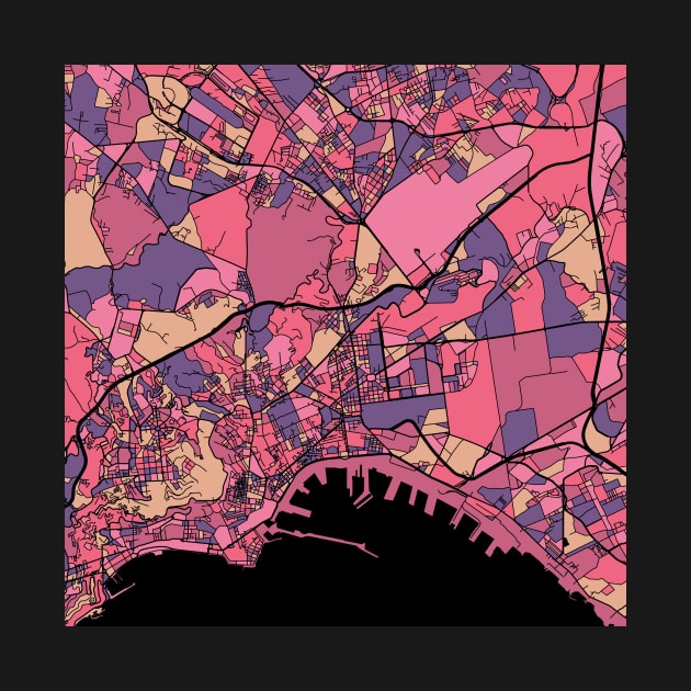 Naples Map Pattern in Purple & Pink by PatternMaps